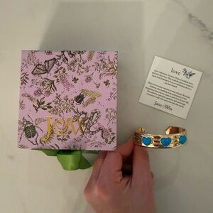 Jane win love set in stone heart cuff bracelet I. Turquoise
